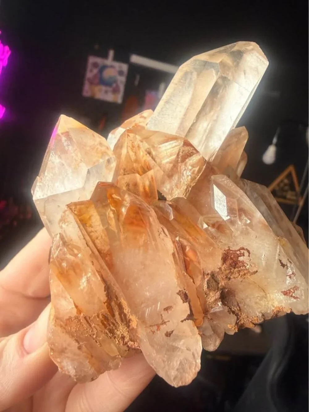 🔥 Golden Healer / Fire Quartz Cluster with Red Hematite Inclusions 🔥
